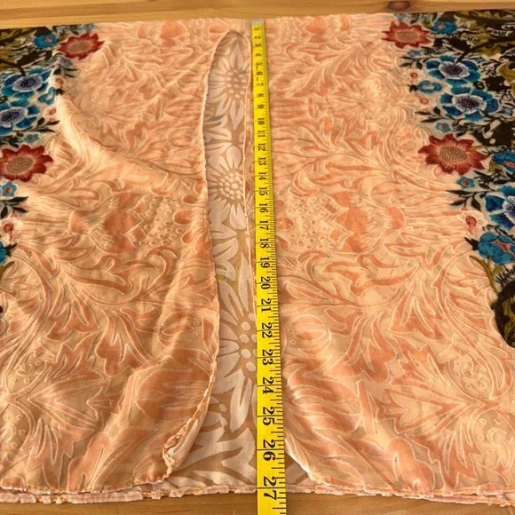 Kimono Women One Size Boho Artsy Velvet Burnout Romantic Floral Sheer - Picture 6 of 11